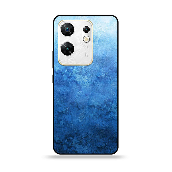 Infinix Zero 30 4G - Blue Marble Design 2 - Premium Printed Glass soft Bumper shock Proof Case CS-16140