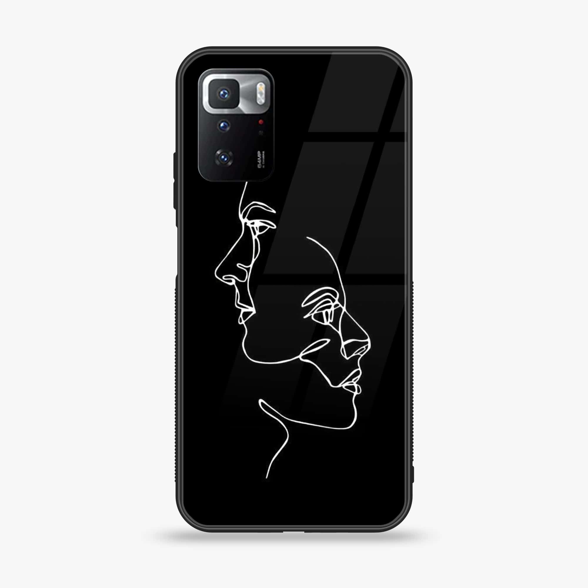 Xiaomi POCO X3 GT Girls Line Art Series Premium Printed Glass soft Bumper shock Proof Case