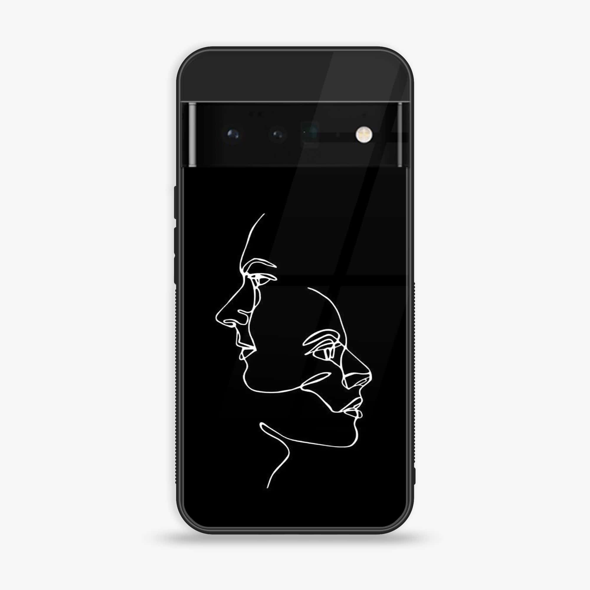Google Pixel 6 Pro - Girls Line Art Series - Premium Printed Glass soft Bumper shock Proof Case