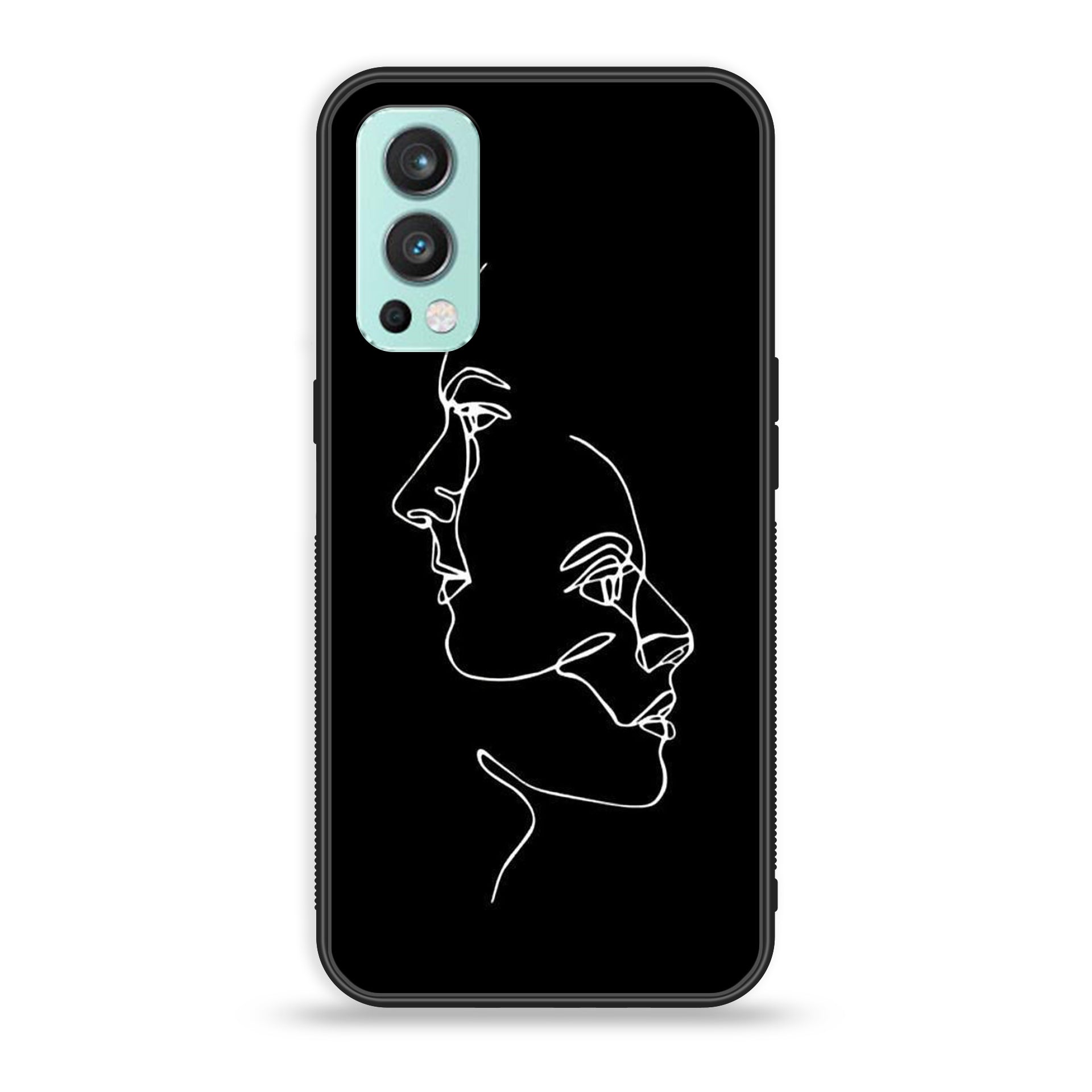 OnePlus Nord 2 5G - Girls Line Art Series - Premium Printed Glass soft Bumper shock Proof Case