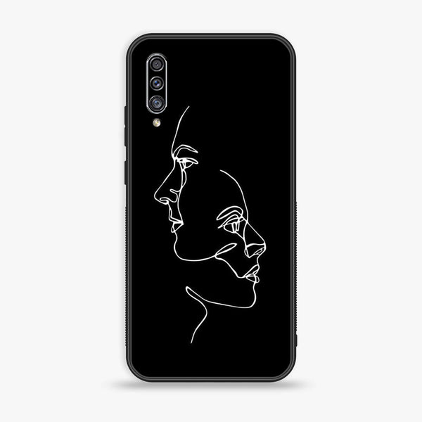Galaxy A50/ A50s/ A30s - Girls Line Art Design 5- Premium Printed Glass soft Bumper shock Proof Case  CS-42355