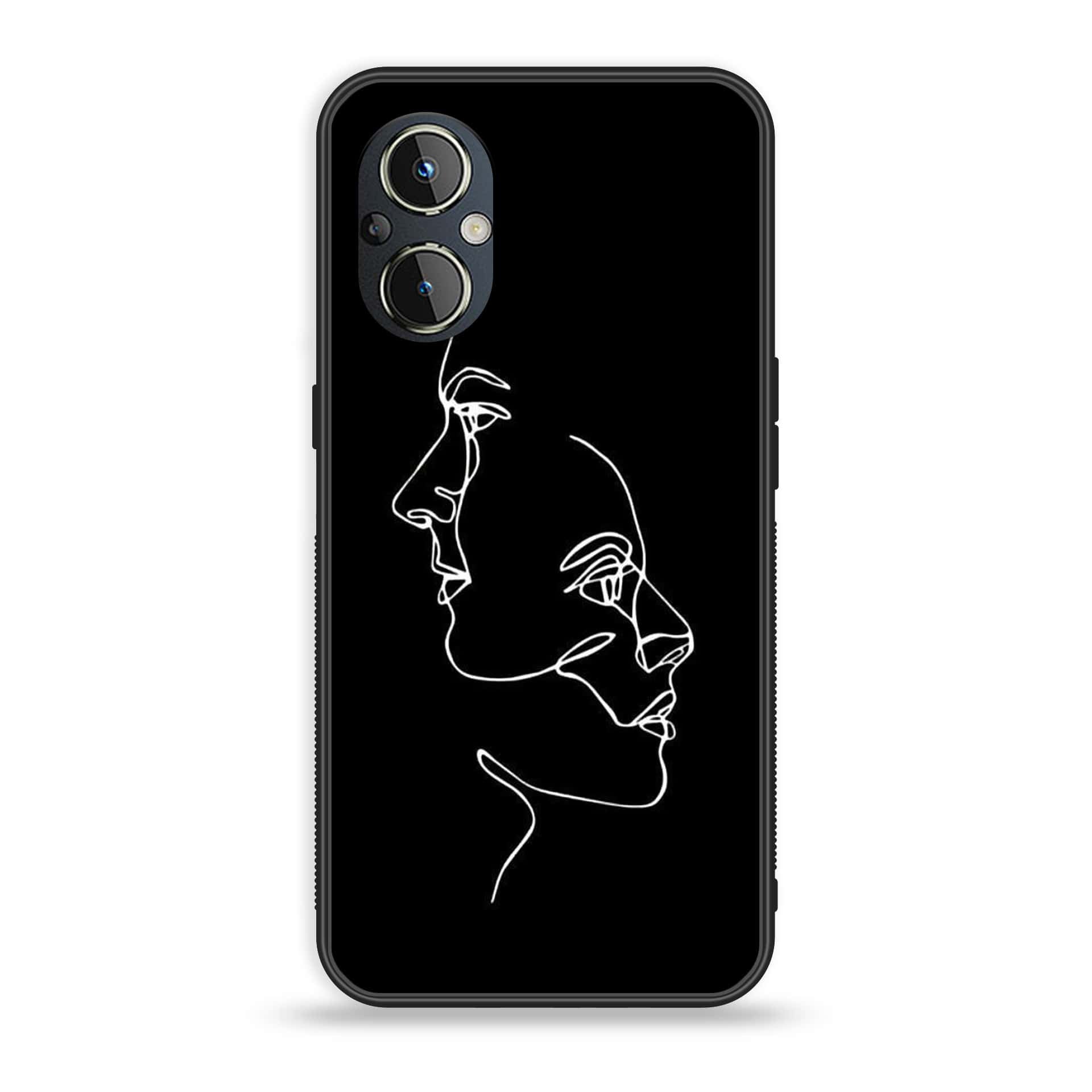 OnePlus Nord N20 5G - Girls Line Art Series - Premium Printed Glass soft Bumper shock Proof Case