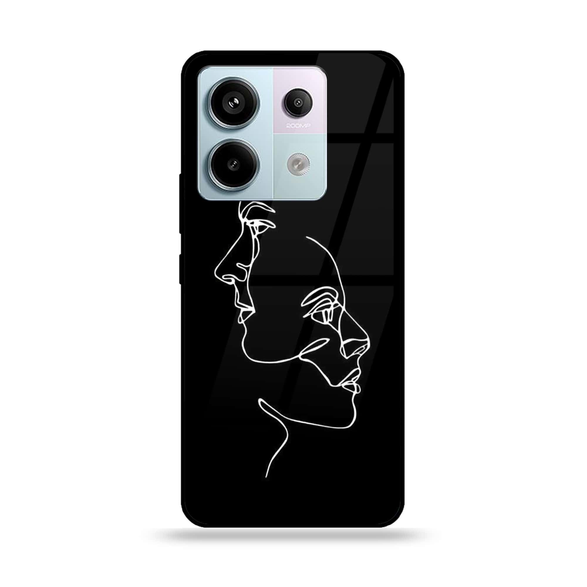 Redmi Note 13 - Girls Line Art - Premium Metal Printed soft Bumper shock Proof Case