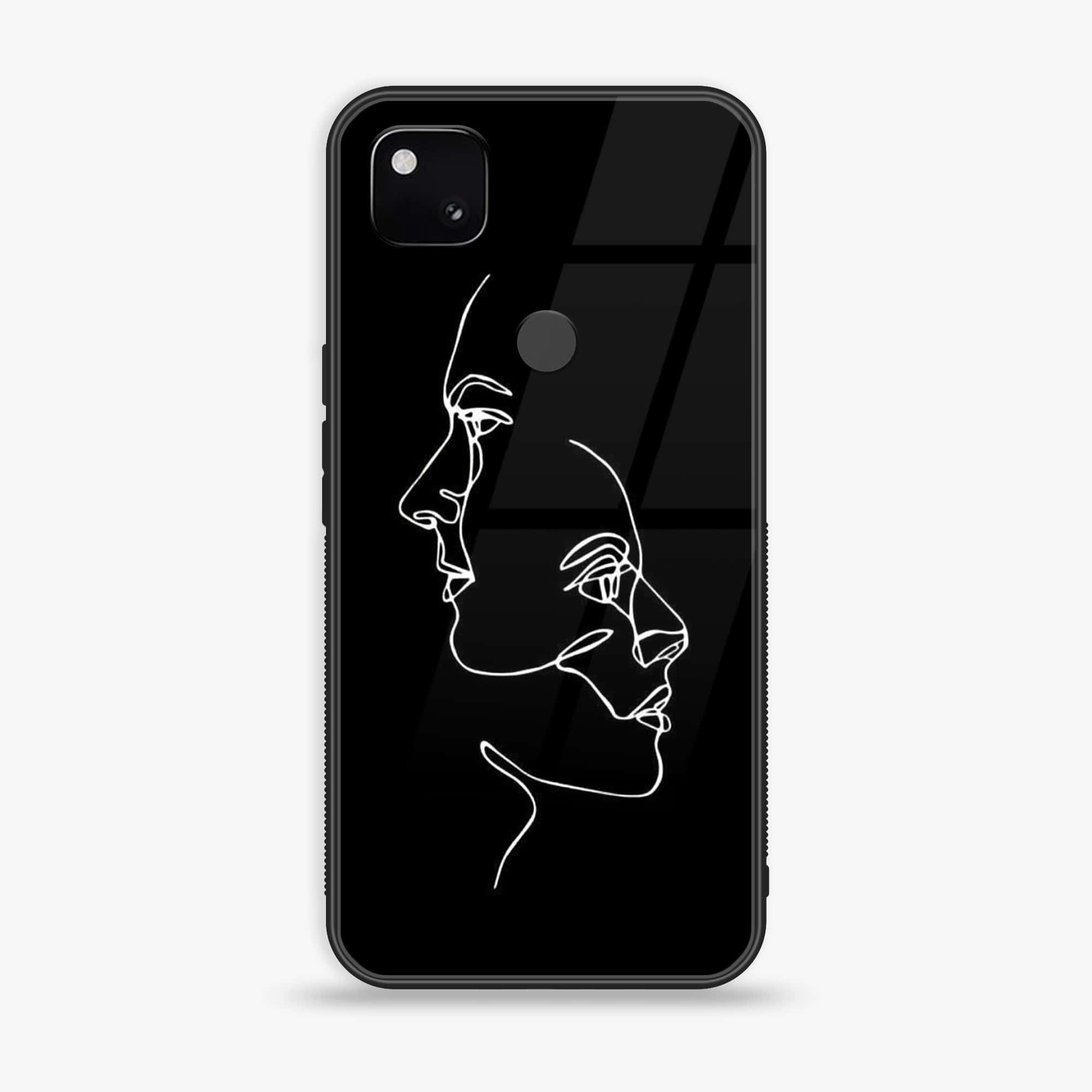 Google Pixel 4A 4G - Girls Line Art Series - Premium Printed Glass soft Bumper shock Proof Case