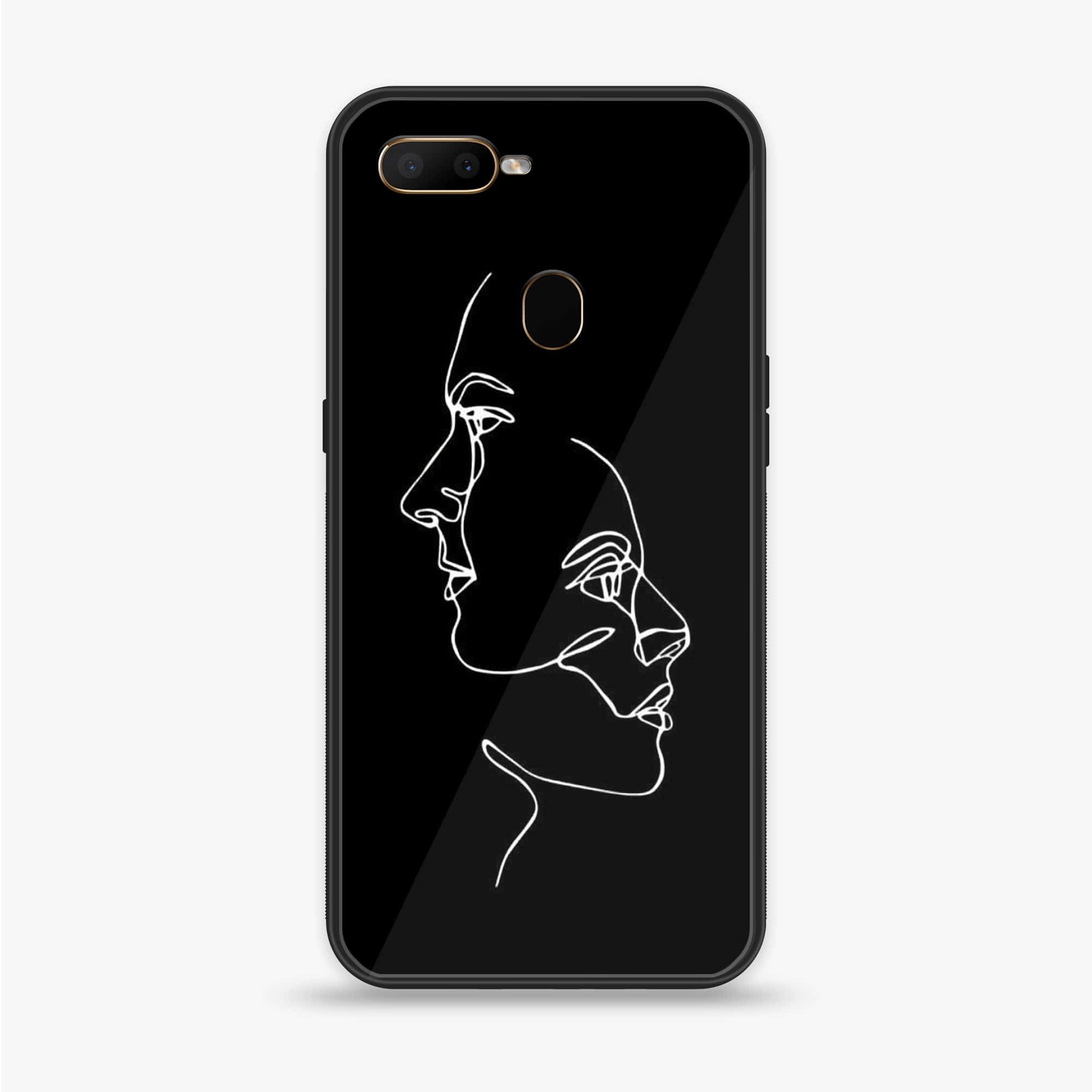 Oppo A12  - Girls Line Art Series - Premium Printed soft Bumper shock Proof Case