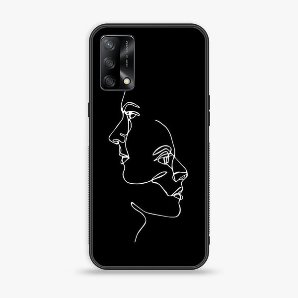 Oppo F19s  - Girl Line Art Series - Premium Metal Printed soft Bumper shock Proof Case