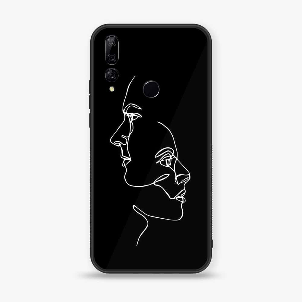 Huawei Y9 Prime (2019) - Girls Line Art Series - Premium Printed Glass soft Bumper shock Proof Case