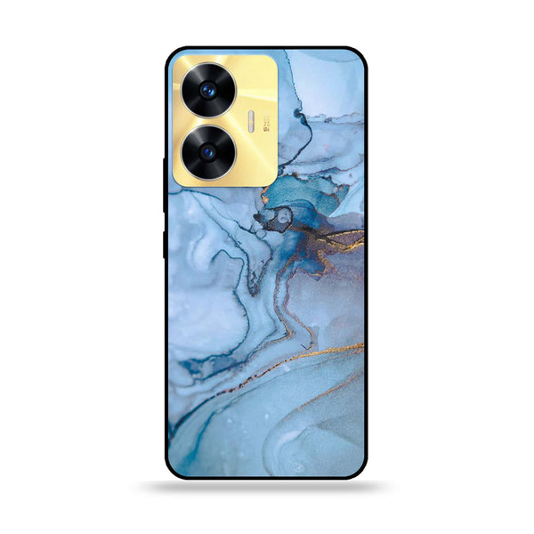 Realme C55 - Blue Marble Series - Premium Printed Glass soft Bumper shock Proof Case