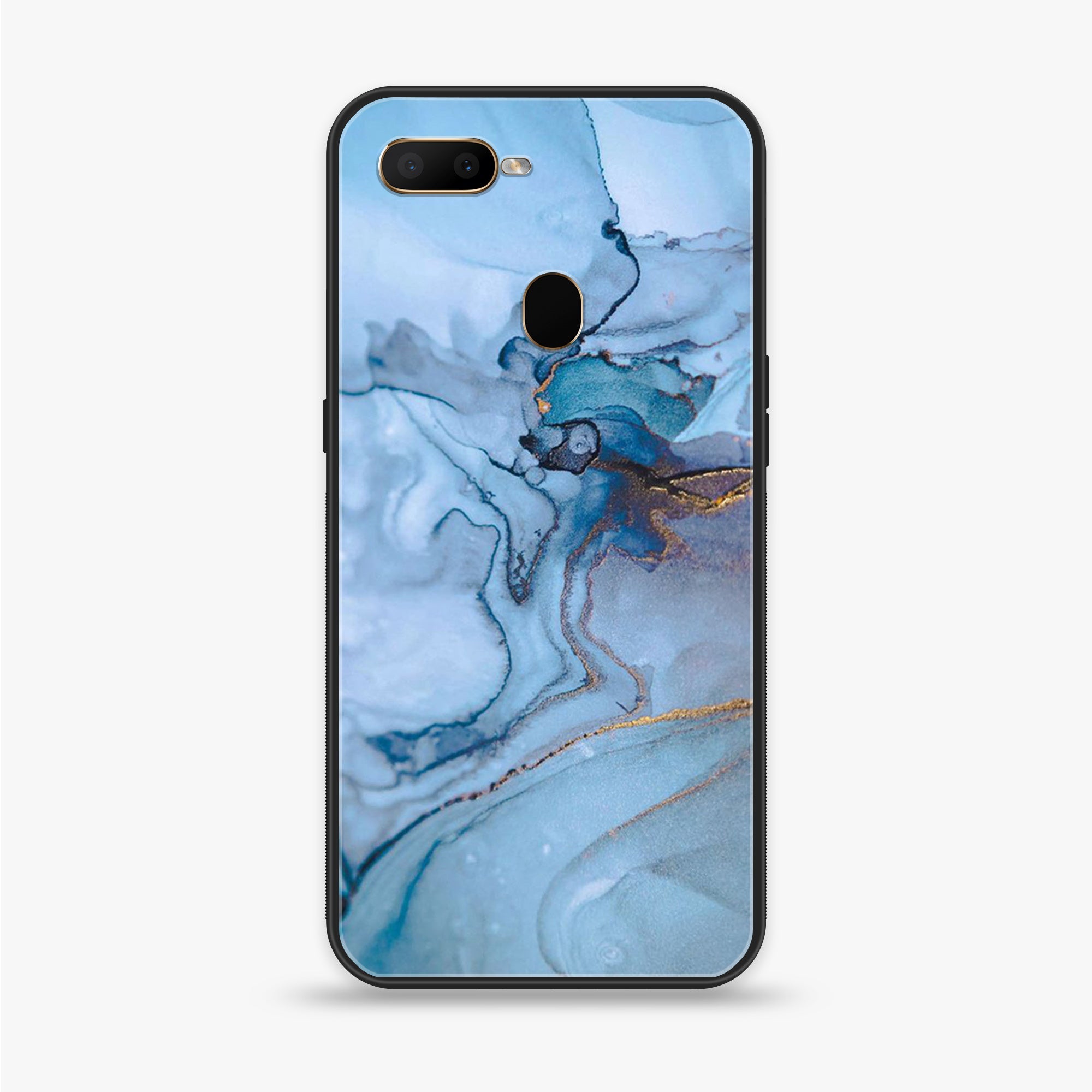 Oppo A12  - Blue Marble Series - Premium Printed soft Bumper shock Proof Case