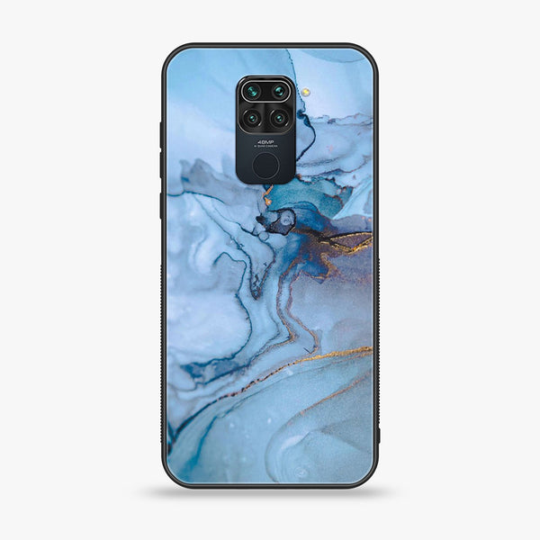 Xiaomi Redmi 10X 4g - Blue Marble Series - Premium Printed Glass soft Bumper shock Proof Case