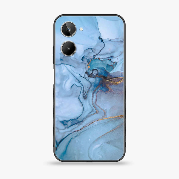 Realme 10 4G - Blue Marble Series - Premium Printed Glass soft Bumper shock Proof Case