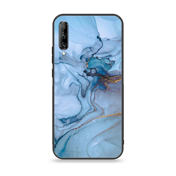 Huawei Y9s - Blue Marble Series - Premium Printed Glass soft Bumper shock Proof Case