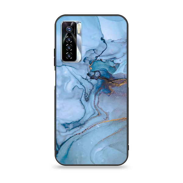 Tecno Camon 17 Pro - Blue Marble Series - Premium Printed Glass soft Bumper shock Proof Case