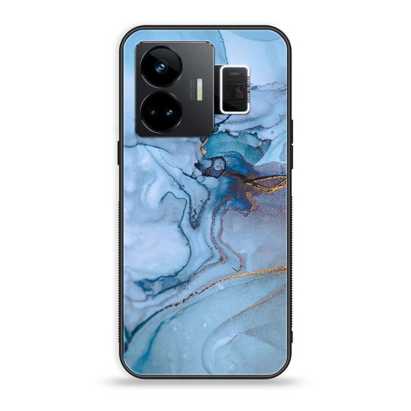 Realme GT3 - Blue Marble Series - Premium Printed Glass soft Bumper shock Proof Case