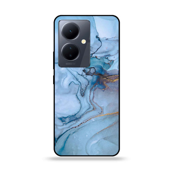 Vivo V29 Lite - Blue Marble Series - Premium Printed Glass soft Bumper shock Proof Case