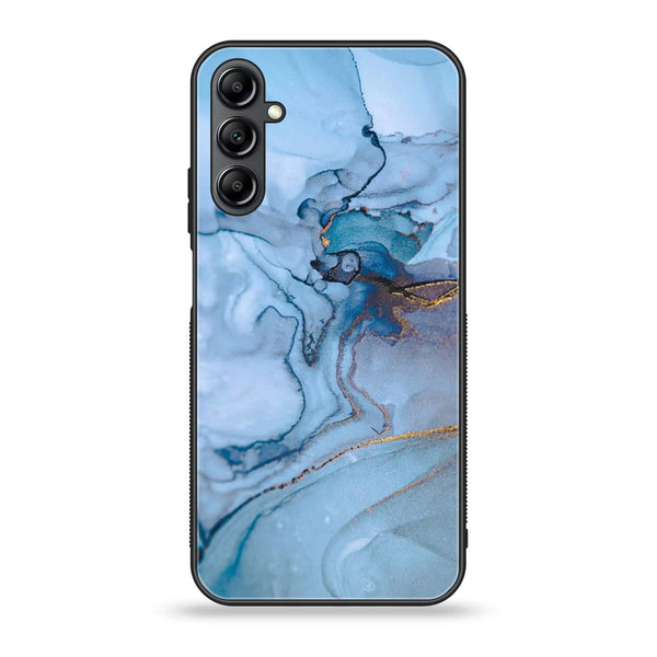 Samsung Galaxy A14 - Blue Marble Design 1- Premium Printed Glass soft Bumper shock Proof Case