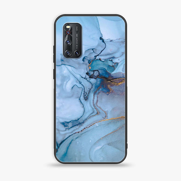 Vivo V19 - Blue Marble Design 1 - Premium Printed Glass soft Bumper shock Proof Case CS-42236