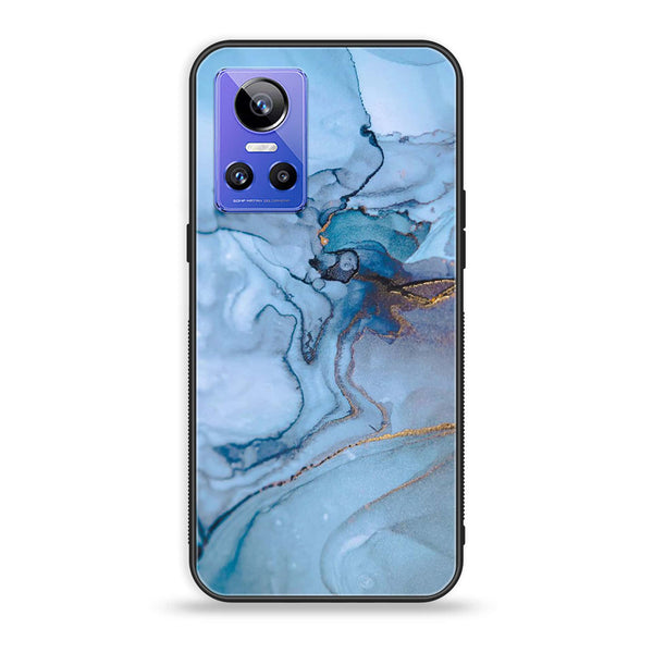 Realme GT Neo 3 - Blue Marble Series - Premium Printed Glass soft Bumper shock Proof Case