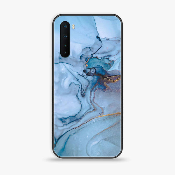 OnePlus Nord - Blue Marble Series - Premium Printed Glass soft Bumper shock Proof Case