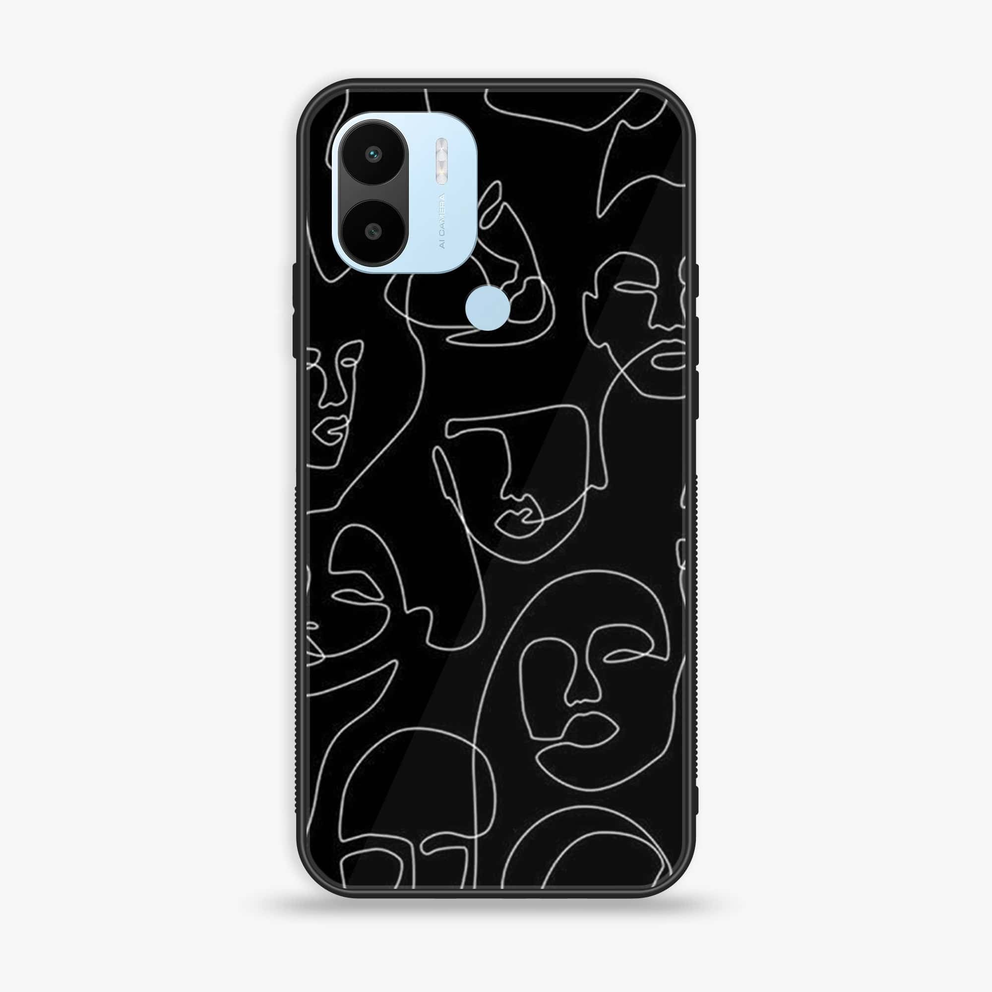 Xiaomi Redmi A2 Plus - Girls Line Art Series - Premium Printed Glass soft Bumper shock Proof Case