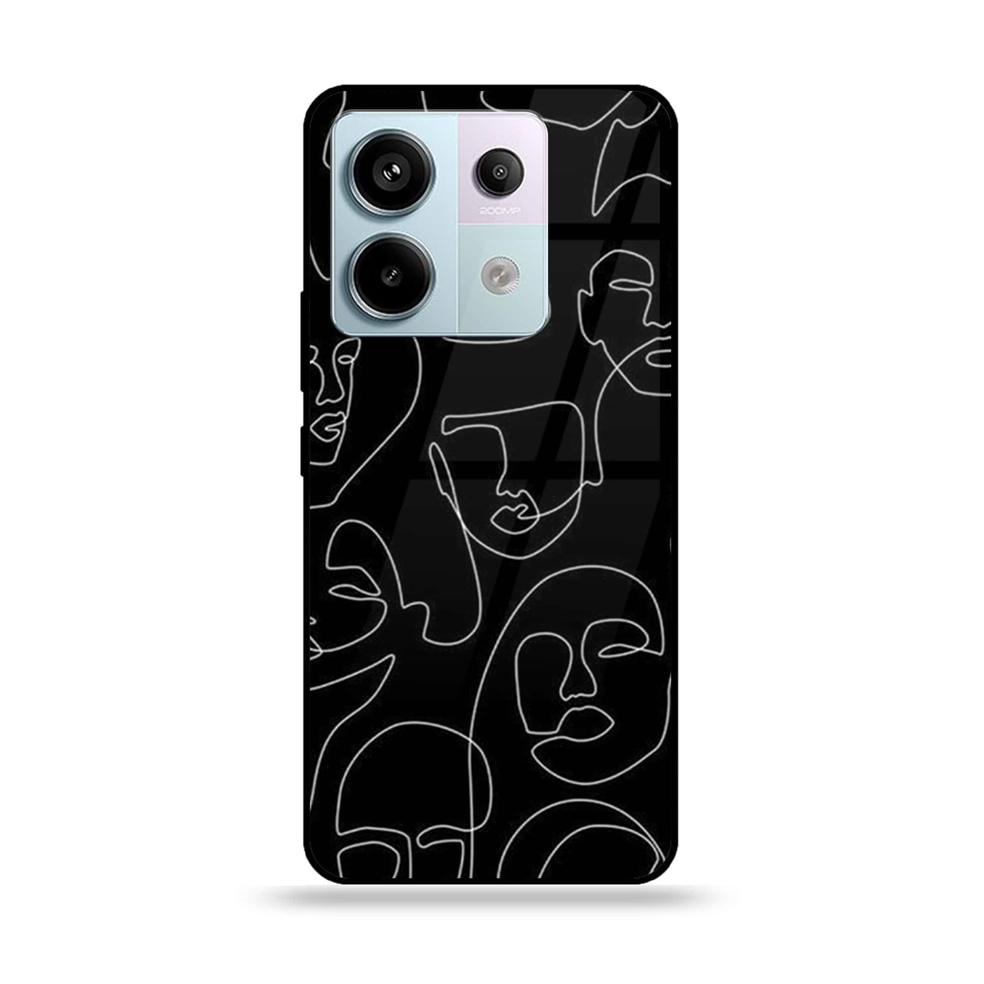 Redmi Note 13 - Girls Line Art - Premium Metal Printed soft Bumper shock Proof Case