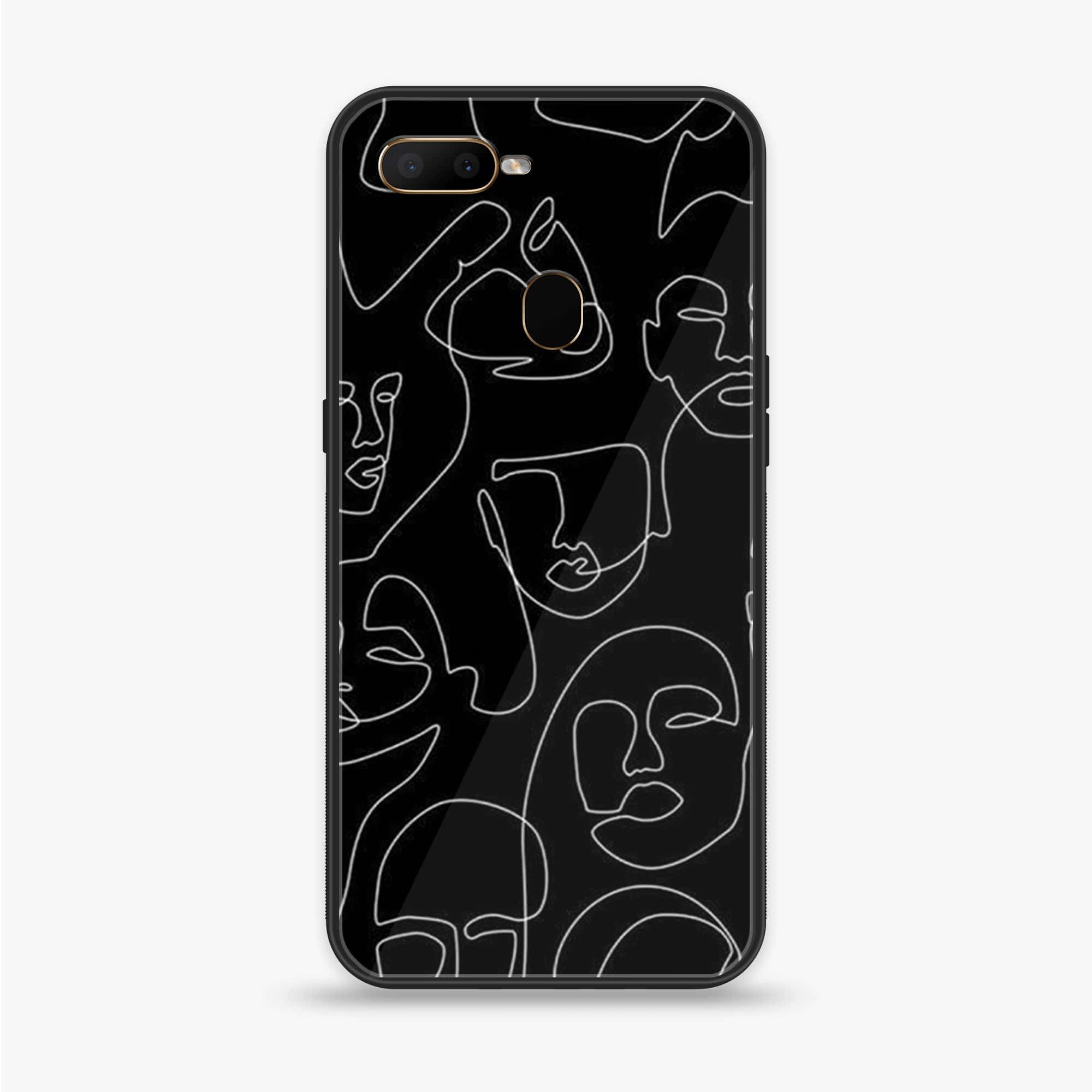 Oppo A12  - Girls Line Art Series - Premium Printed soft Bumper shock Proof Case