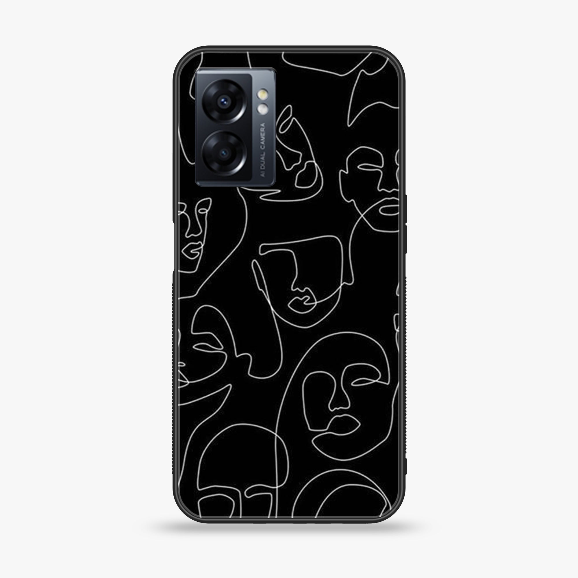 Oppo A77 4G - Girl line Art Series - Premium Metal Printed soft Bumper shock Proof Case