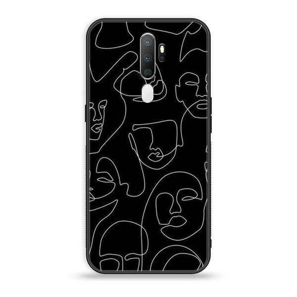 Oppo A5 2020 / OPPO A9 2020 -  Girls Line Art Design 4 Premium Metal Printed soft Bumper shock Proof Case CS-29658