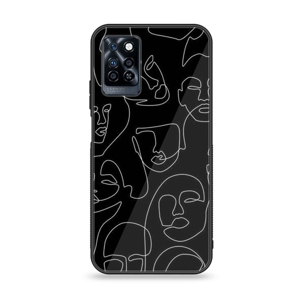 Infinix Note 10 Pro - Girls Line Art Series Design 2  - Premium Printed Glass soft Bumper shock Proof Case CS-18856