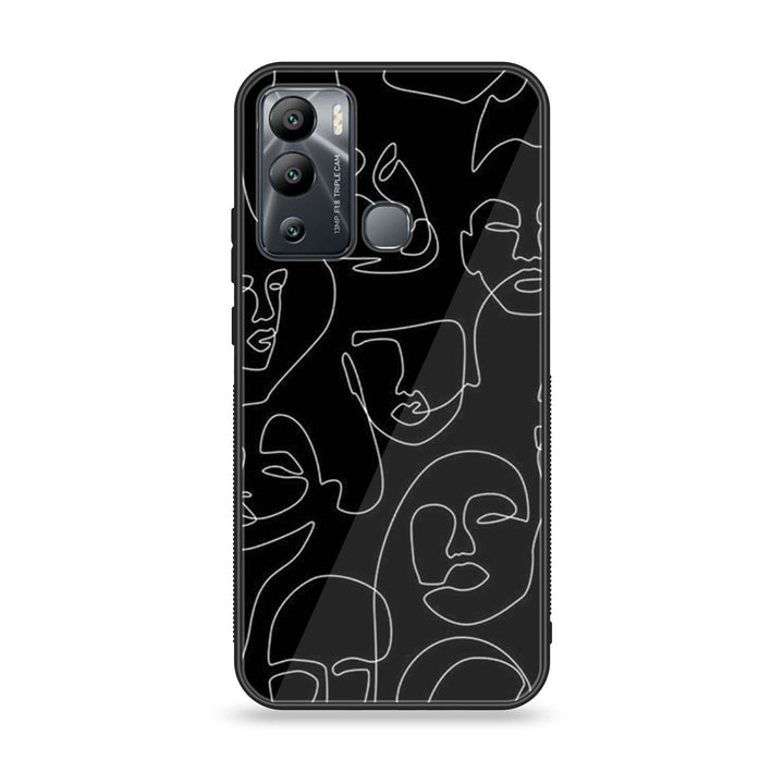 Infinix Hot 12i - Girls Line Art Series  Design 4 - Premium Metal Printed soft Bumper shock Proof Case CS-21653