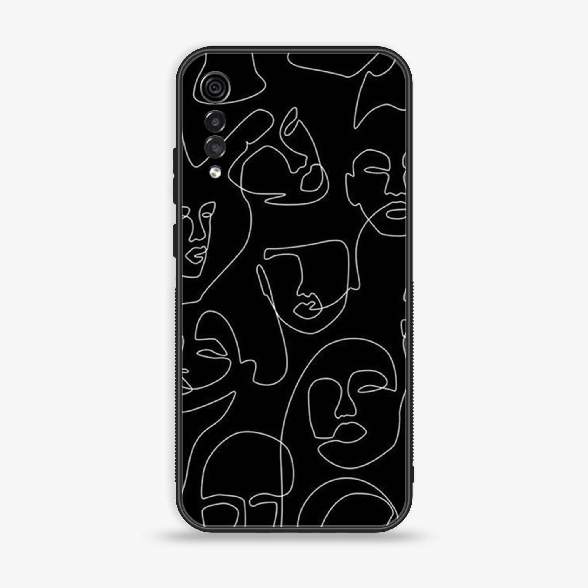 LG Velvet - Girls Line Art Series - Premium Printed Glass soft Bumper shock Proof Case