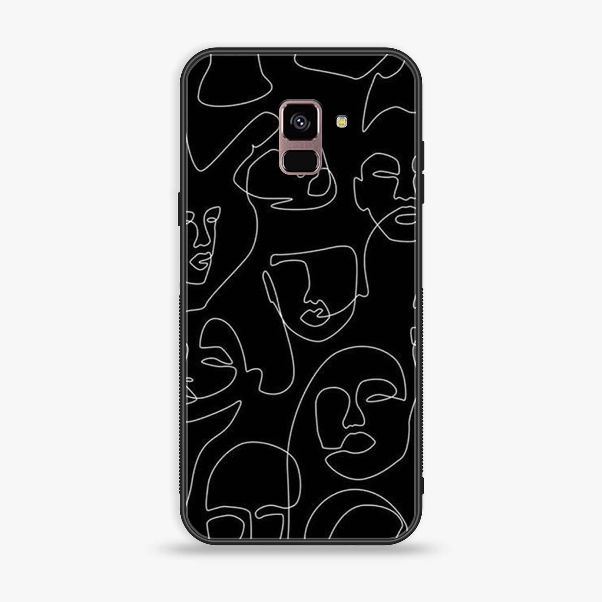 Samsung Galaxy A8+ (2018) - Girls Line Art Series - Premium Printed Glass soft Bumper shock Proof Case