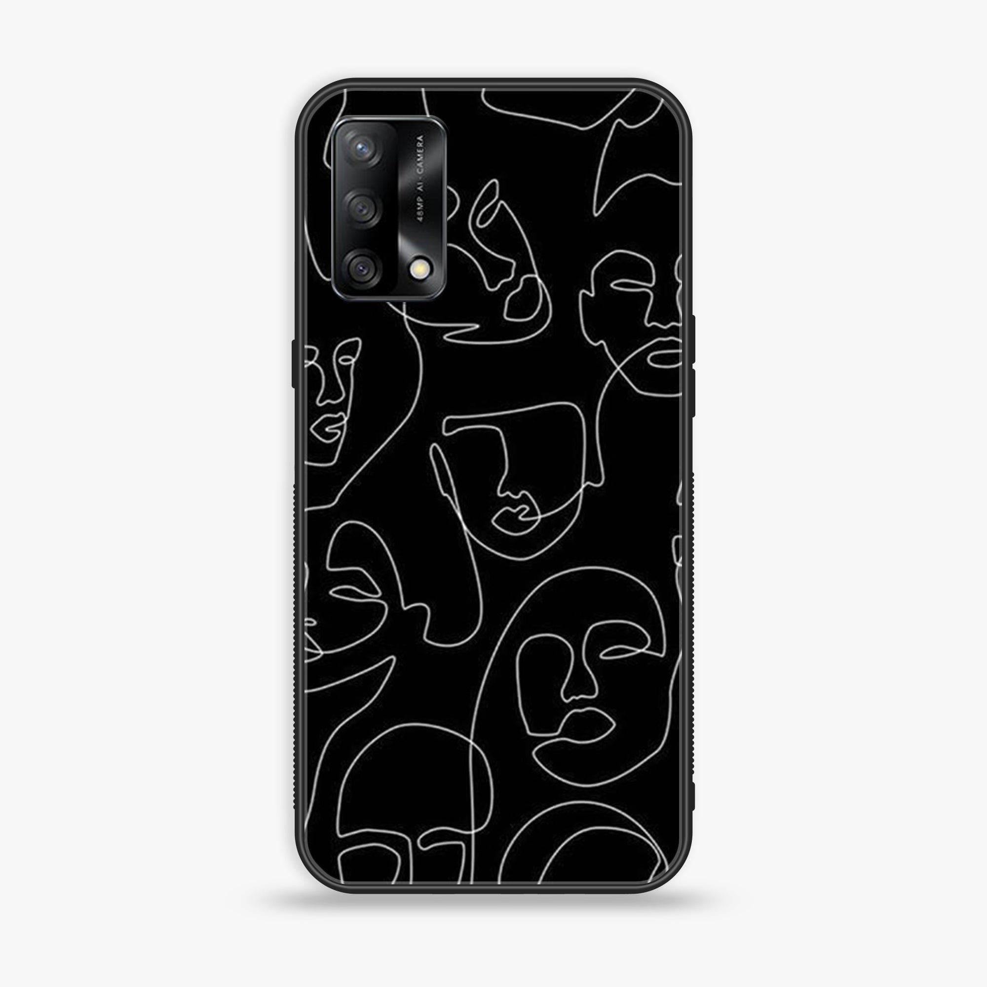 Oppo F19s  - Girl Line Art Series - Premium Metal Printed soft Bumper shock Proof Case