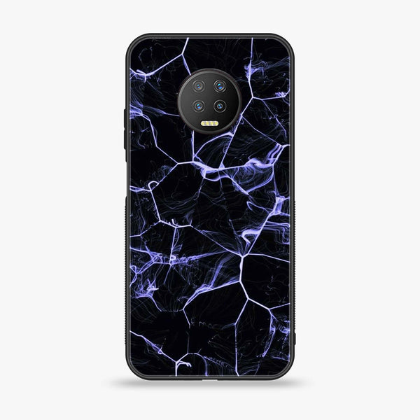 Infinix Note 7 - Black Marble Design 10 - Premium Printed Glass soft Bumper shock Proof Case  CS-35508