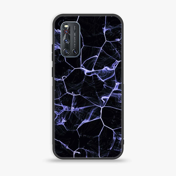 Vivo V19 - Black Marble Design 10  - Premium Printed Glass soft Bumper shock Proof Case  CS-34870
