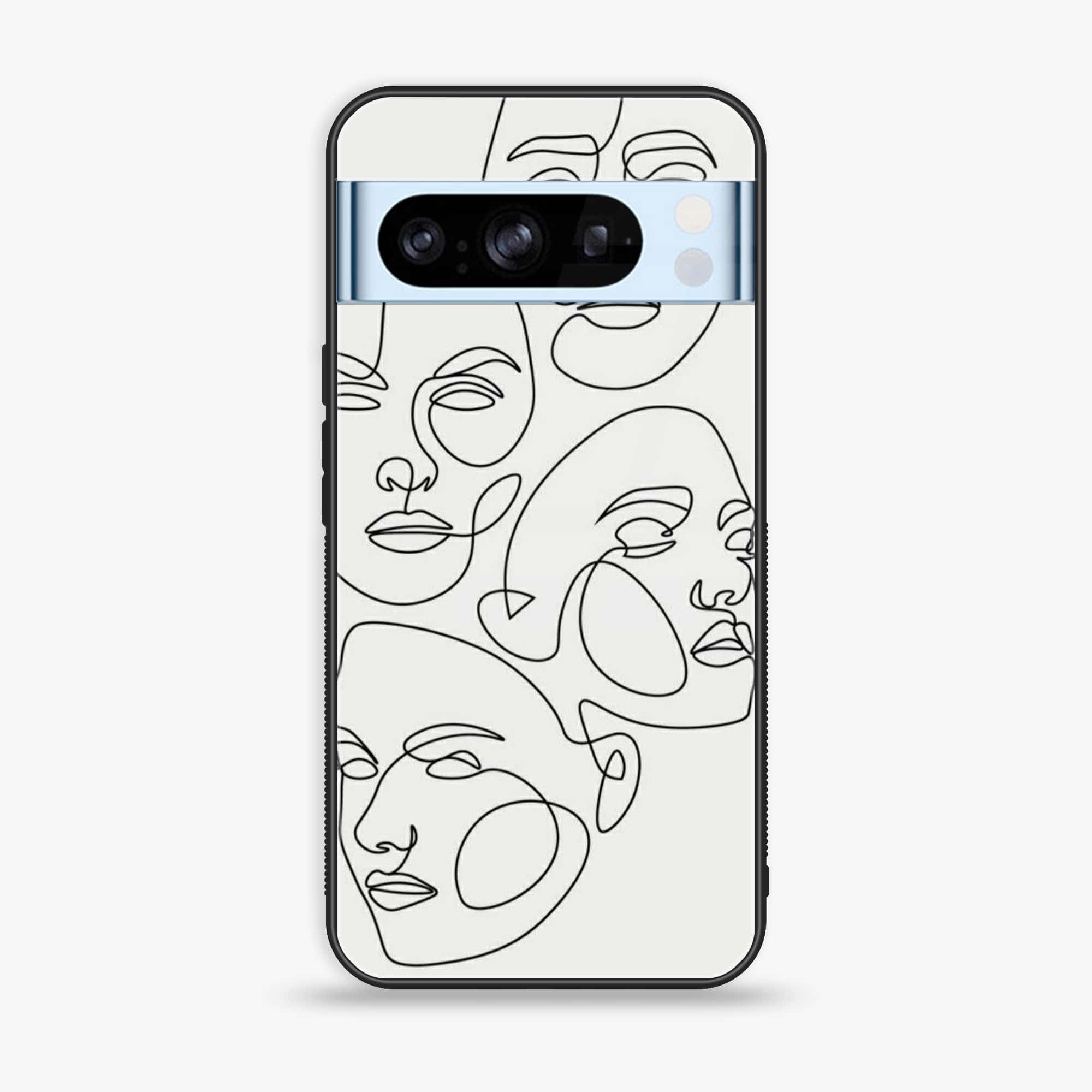 Google Pixel 8 Pro - Girls Line Art Series - Premium Printed Glass soft Bumper shock Proof Case