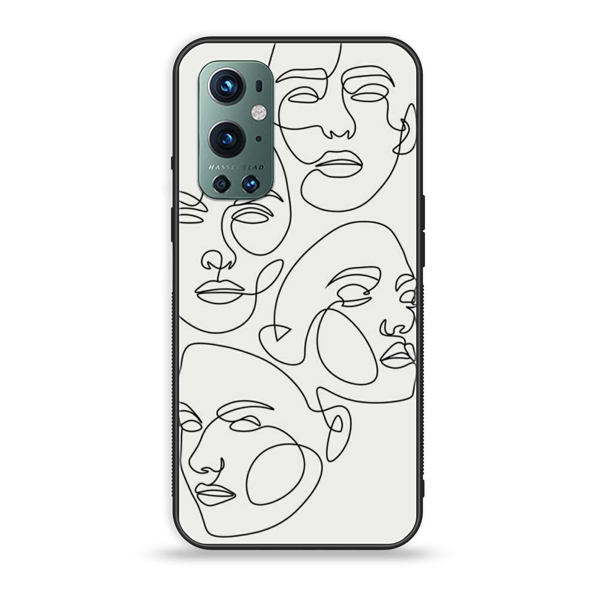 OnePlus 9 Pro - Girls Line Art Series - Premium Printed Glass soft Bumper shock Proof Case