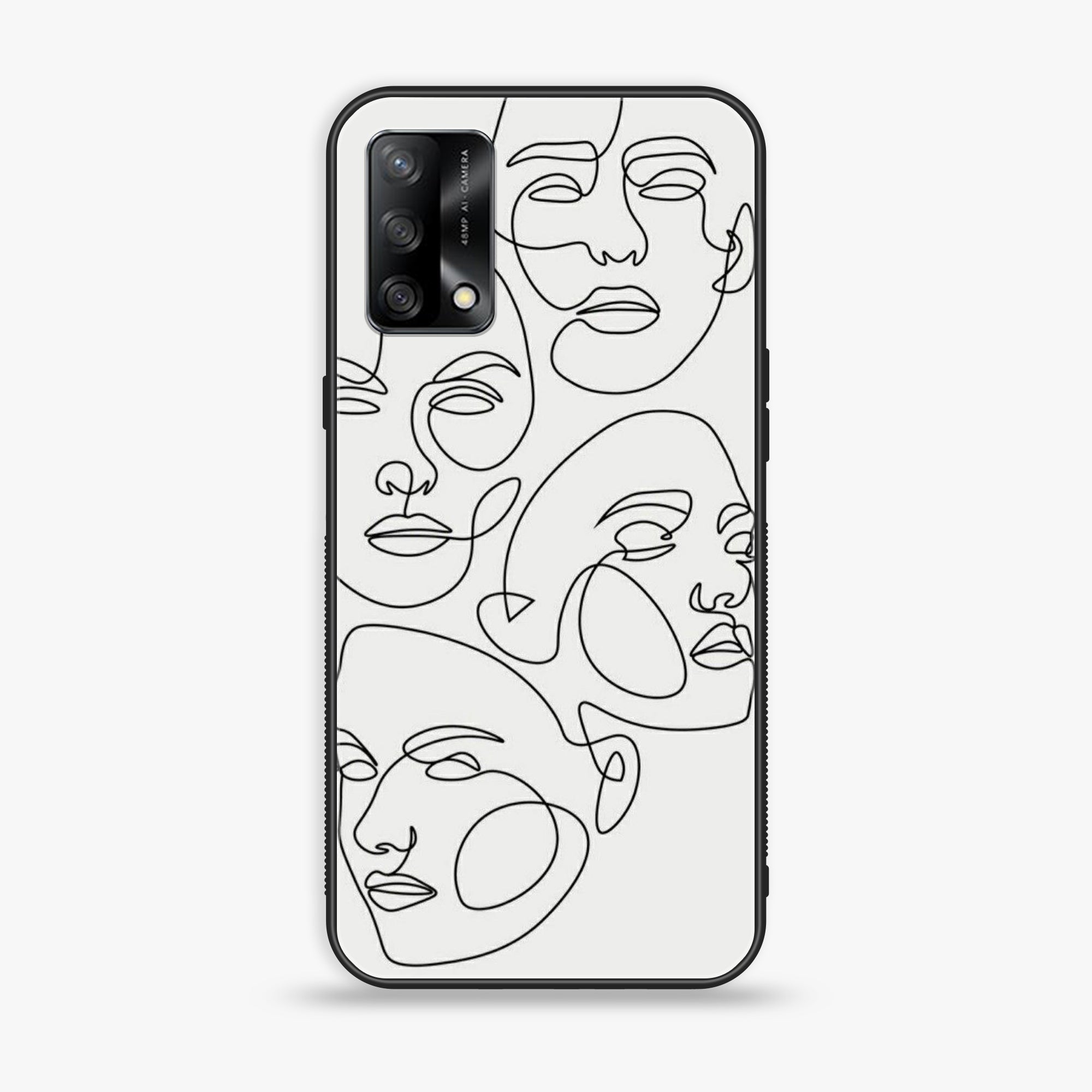 Oppo F19s  - Girl Line Art Series - Premium Metal Printed soft Bumper shock Proof Case
