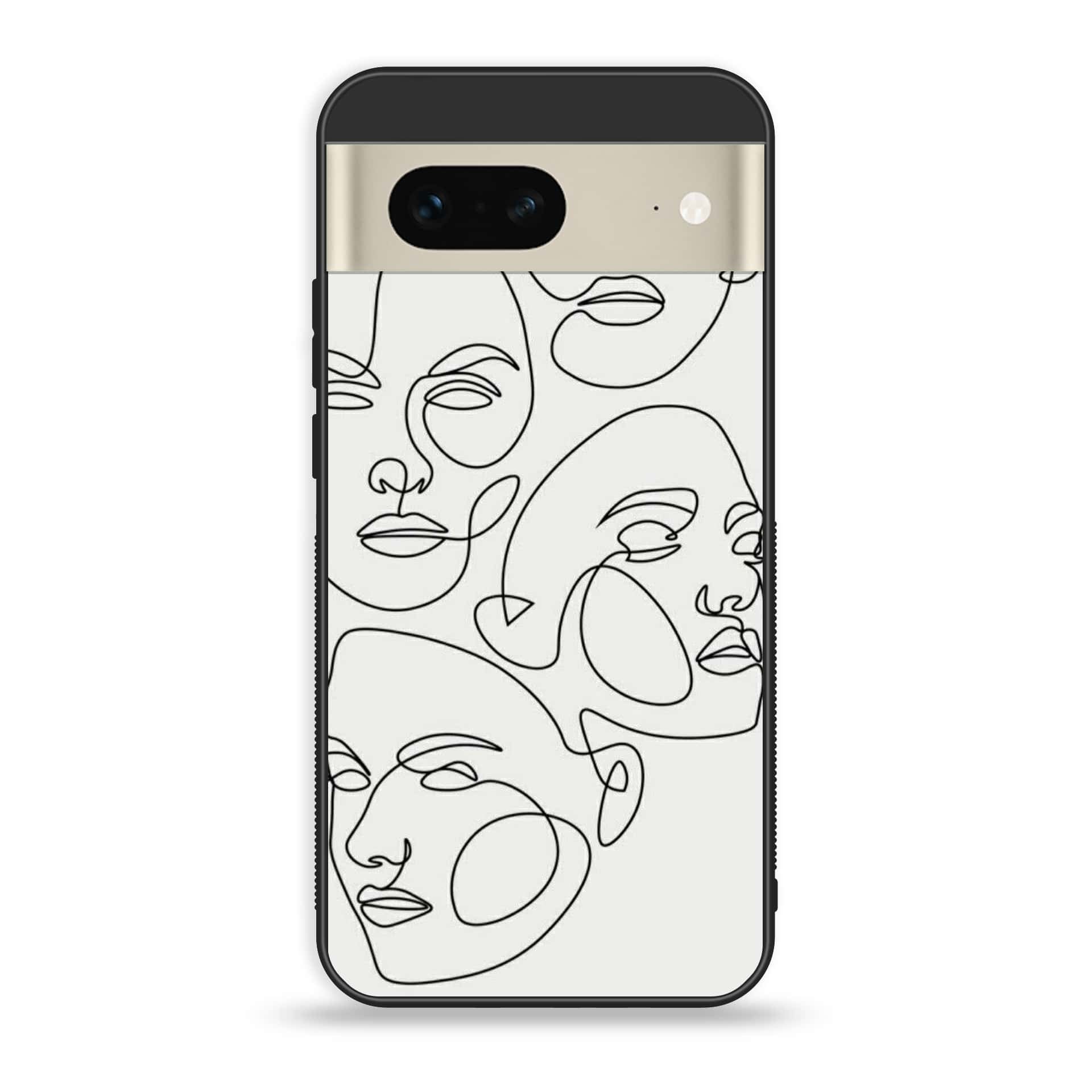 Google Pixel 7a  - Girls Line Art Series - Premium Printed soft Bumper Shock Proof Case