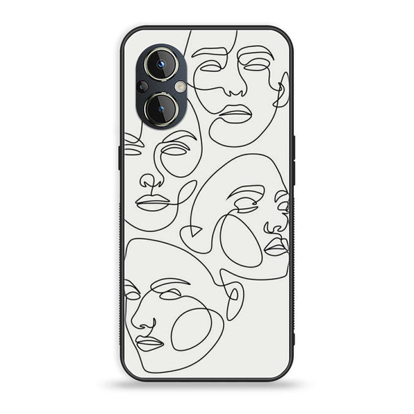 OnePlus Nord N20 5G - Girls Line Art Design 3- Premium Metal Printed soft Bumper Shock Proof Case CS-11576