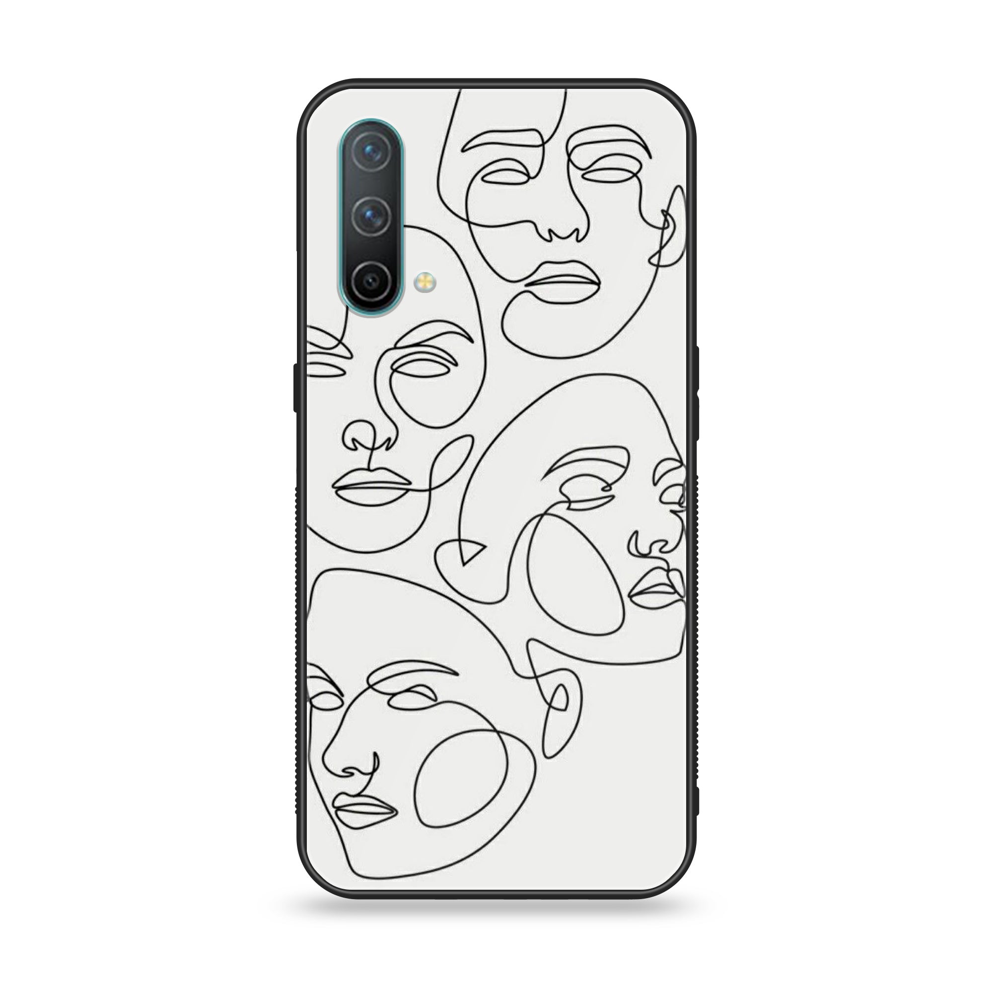 OnePlus Nord CE 5G - Girls Line Art Series - Premium Printed Glass soft Bumper shock Proof Case