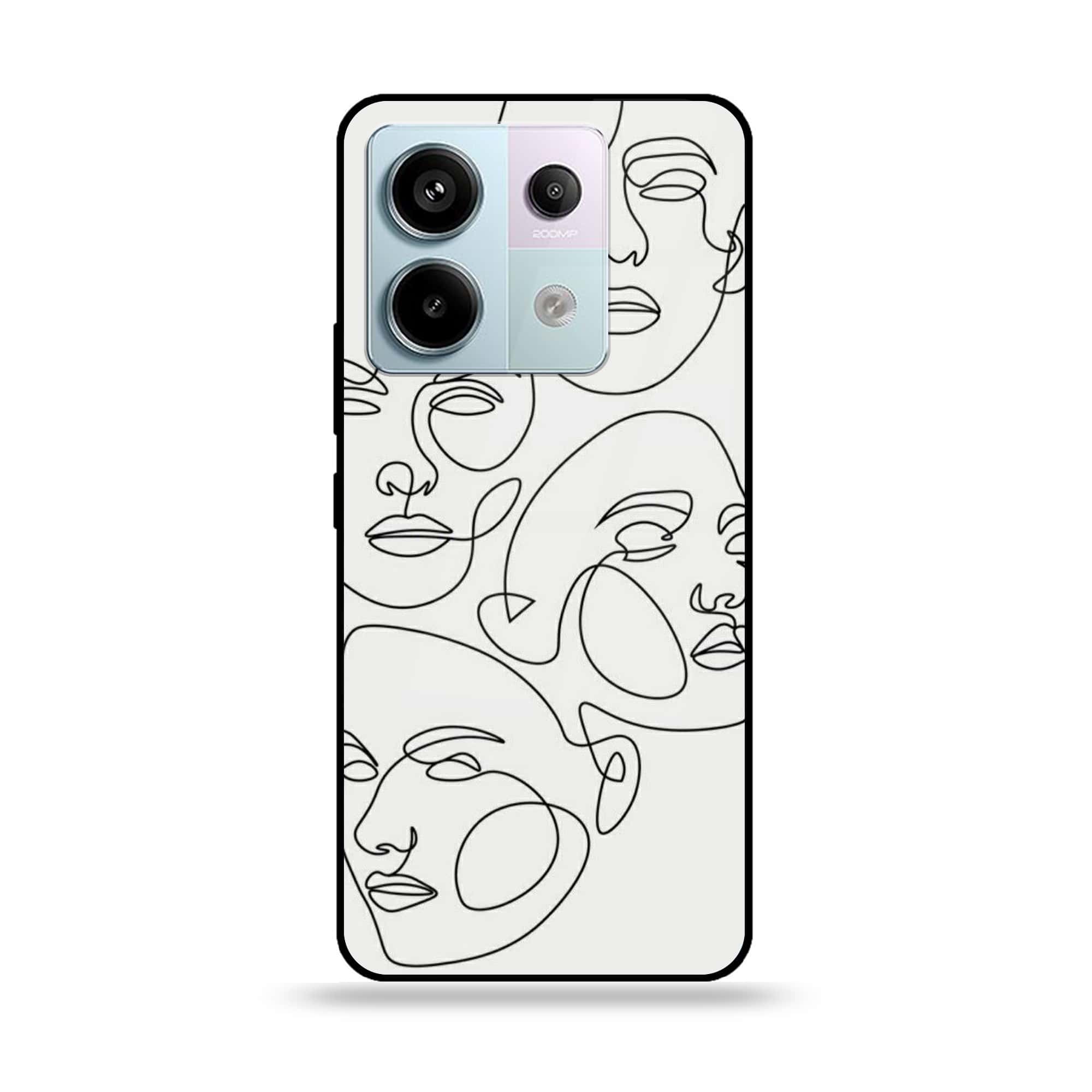 Redmi Note 13 - Girls Line Art - Premium Metal Printed soft Bumper shock Proof Case
