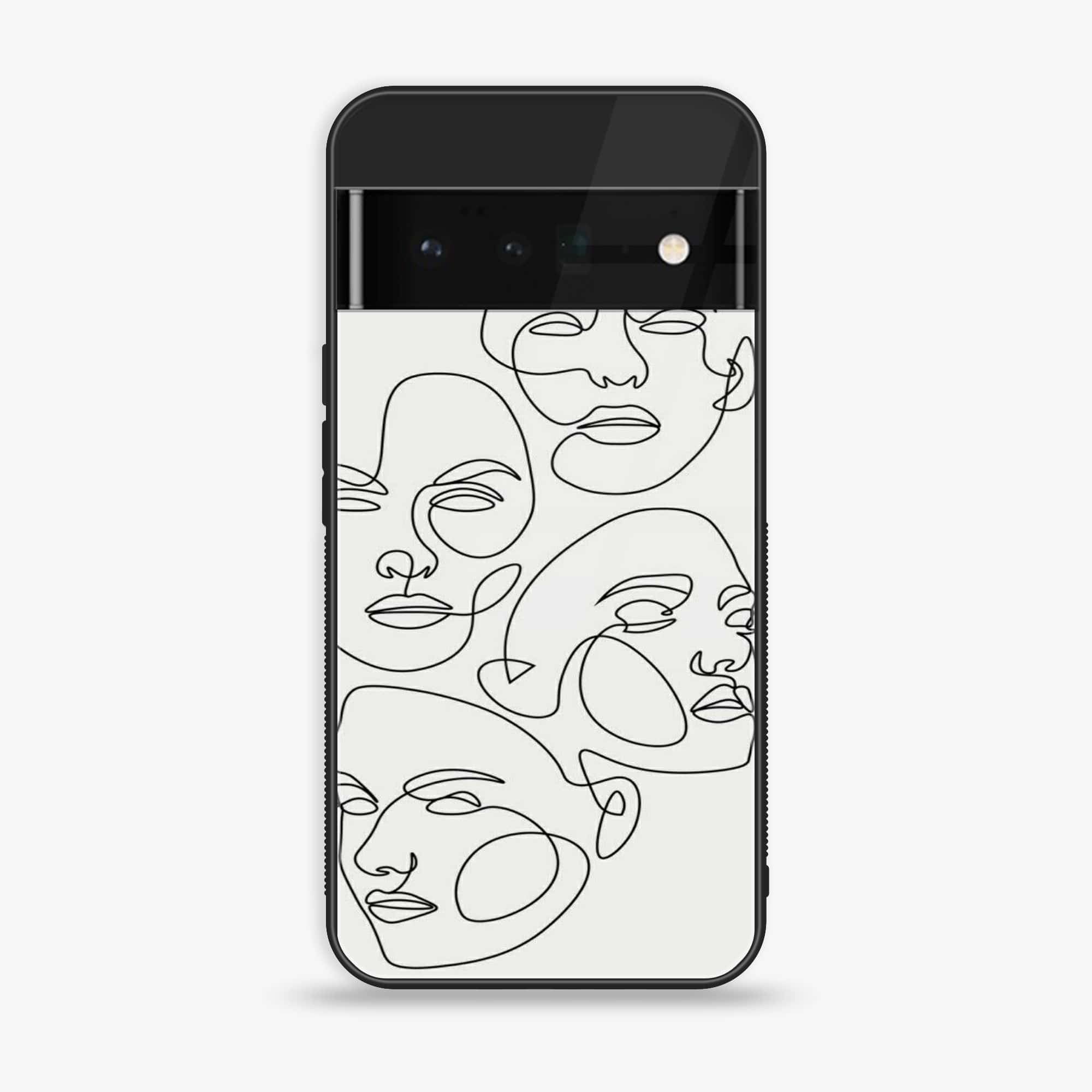 Google Pixel 6 Pro - Girls Line Art Series - Premium Printed Glass soft Bumper shock Proof Case