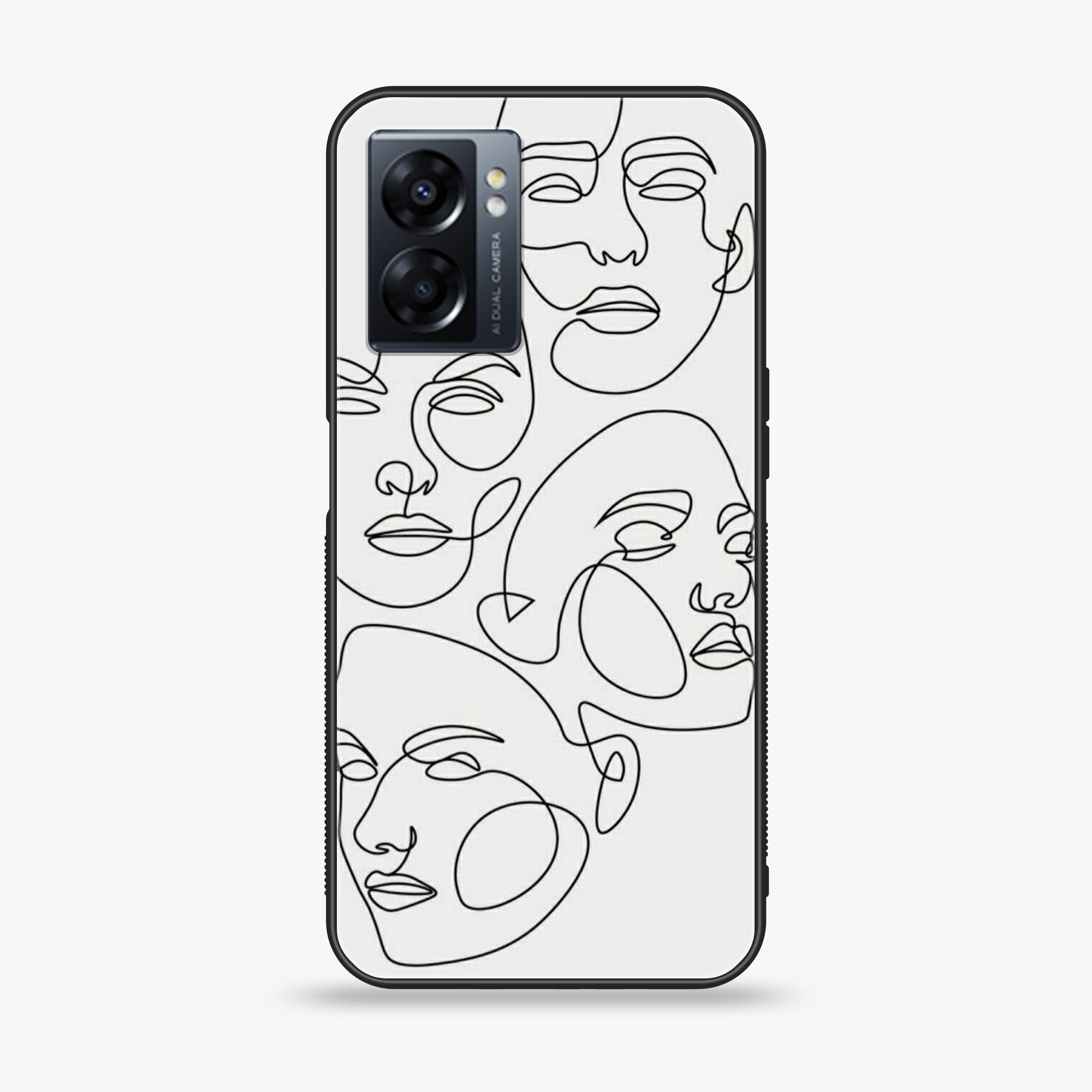 Oppo A77 4G - Girl line Art Series - Premium Metal Printed soft Bumper shock Proof Case