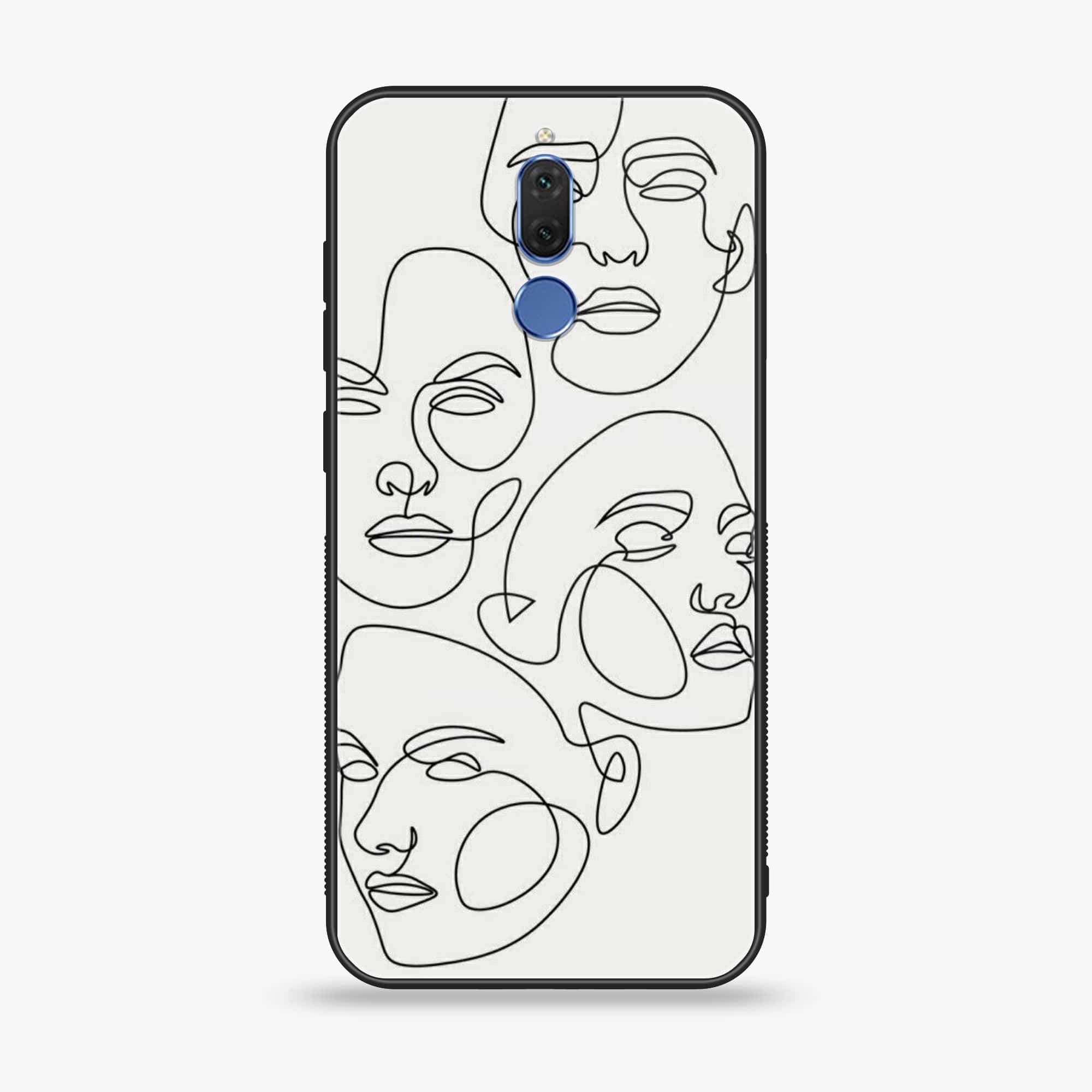 Huawei Mate 10 Lite - Girls Line Art Series - Premium Printed Glass soft Bumper shock Proof Case