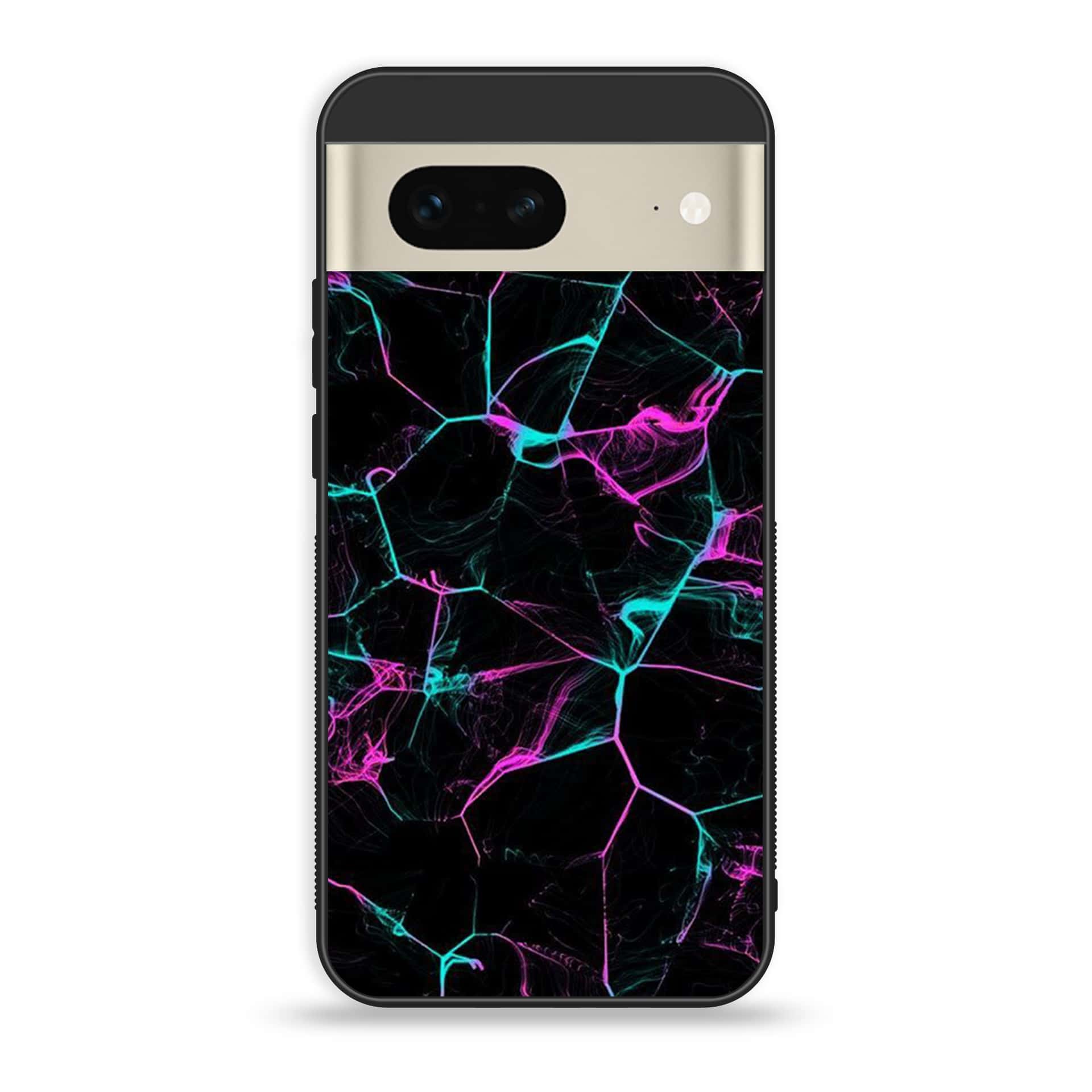 Google Pixel 7a  - Black Marble Series - Premium Printed soft Bumper Shock Proof Case