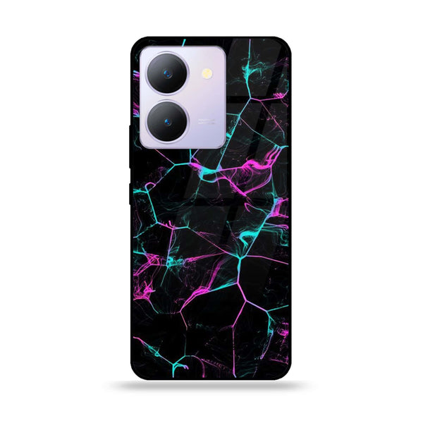 Vivo Y27 5G/Y36/Y78 - Black Marble Design 9 - Premium Printed Glass soft Bumper shock Proof Case CS-23000