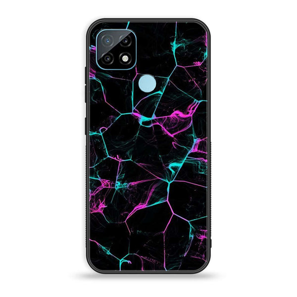 Realme C21 Black Marble Design 9 Premium Printed Glass soft Bumper shock Proof Case CS-13216