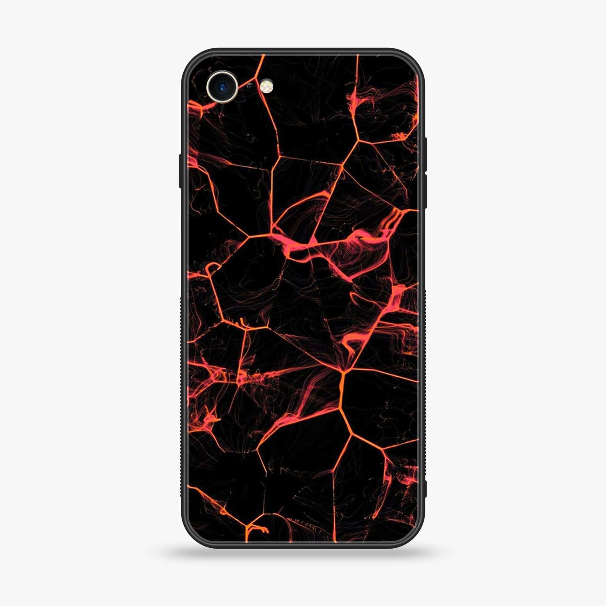 iPhone 8- Black Marble Series - Premium Printed Glass soft Bumper shock Proof Case