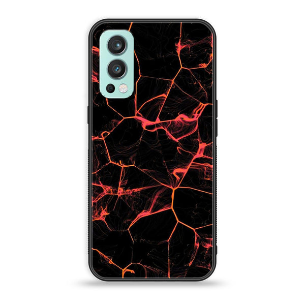 OnePlus Nord 2 5G - Black Marble Design 8 - Premium Printed Glass soft Bumper shock Proof Case CS-15200